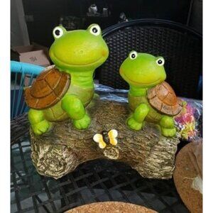 New 10" Garden Statue Turtles Figurine-Cute Frog Face Turtles Resin Statue